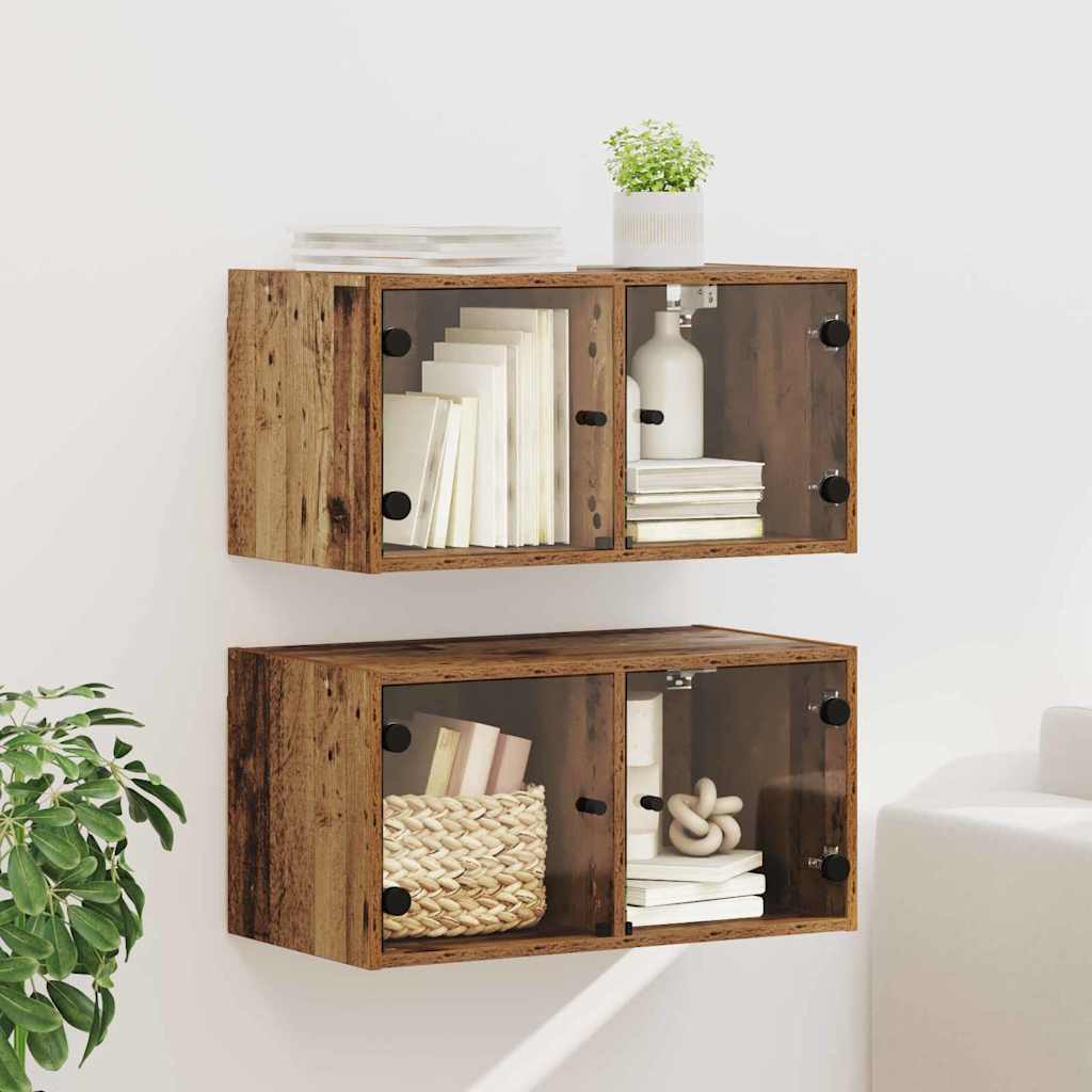 vidaXL Ντουλάπια Τοίχου 2 τμχ. 68 x 37 x 35 εκ Επεξεργασμένο Ξύλο