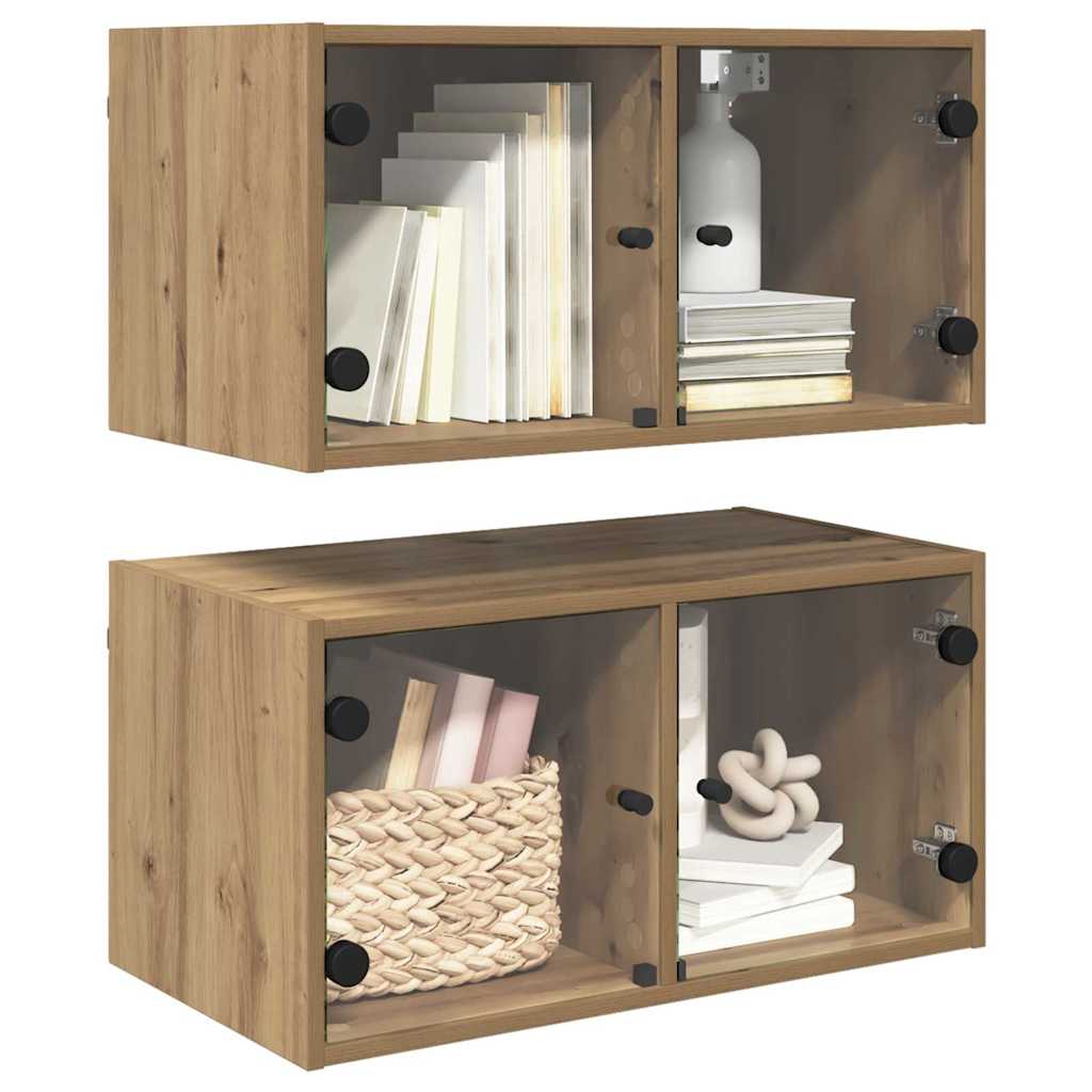vidaXL Ντουλάπια Τοίχου 2 τμχ. 68 x 37 x 35 εκ Επεξεργασμένο Ξύλο