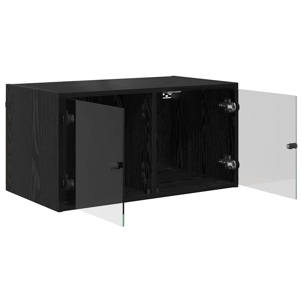 vidaXL Ντουλάπα Τοίχου 68 x 37 x 35 εκ Επεξεργασμένο Ξύλο Μαύρη Οξυά