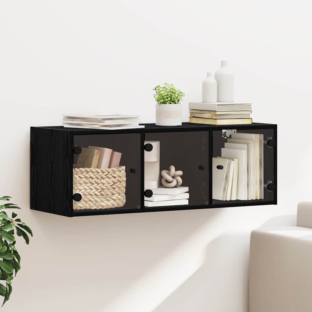 vidaXL Ντουλάπα Τοίχου 102 x 37 x 35 εκ Επεξεργασμένο Ξύλο Μαύρη Οξυά