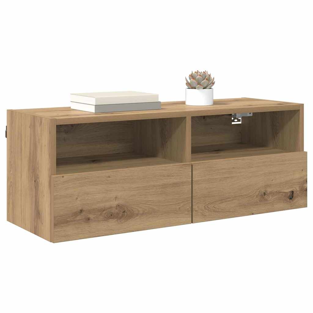 vidaXL Ντουλάπι Τηλεόρασης Τοίχου Artisan Oak 80 x 30 x 30 εκ