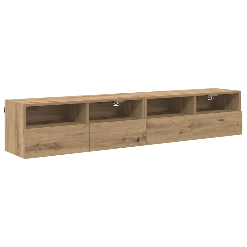 vidaXL Βάσεις τηλεόρασης Επιτοίχιο 2 pcs Artisan Oak 80 x 30 x 30 εκ