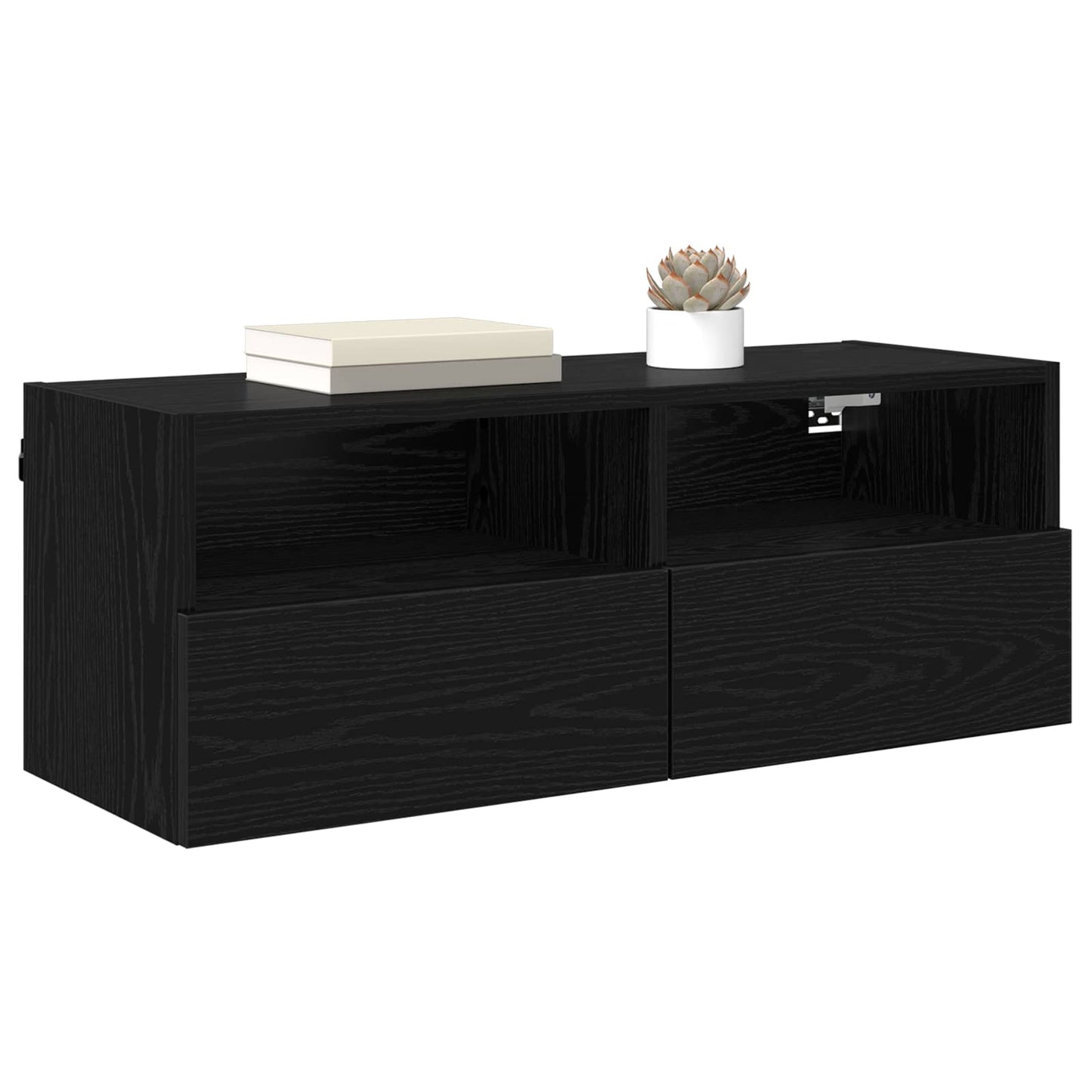 vidaXL Ντουλάπι Τηλεόρασης Τοίχου 80 x 30 x 30 εκ Μαύρη Οξυά