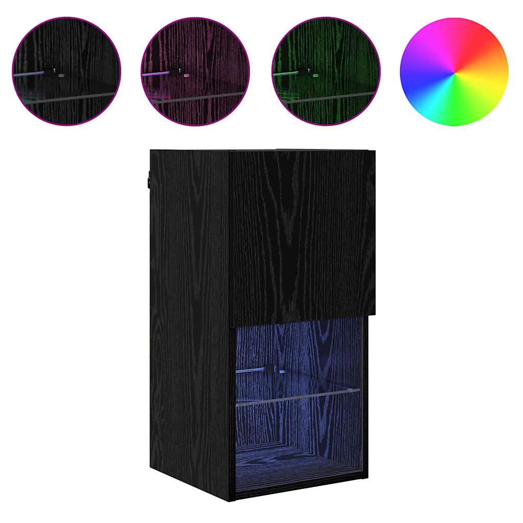 vidaXL Κρεμαστός θρανίο τηλεόρασης Μαύρη Οξυά 30,5 x 30 x 60 εκ.