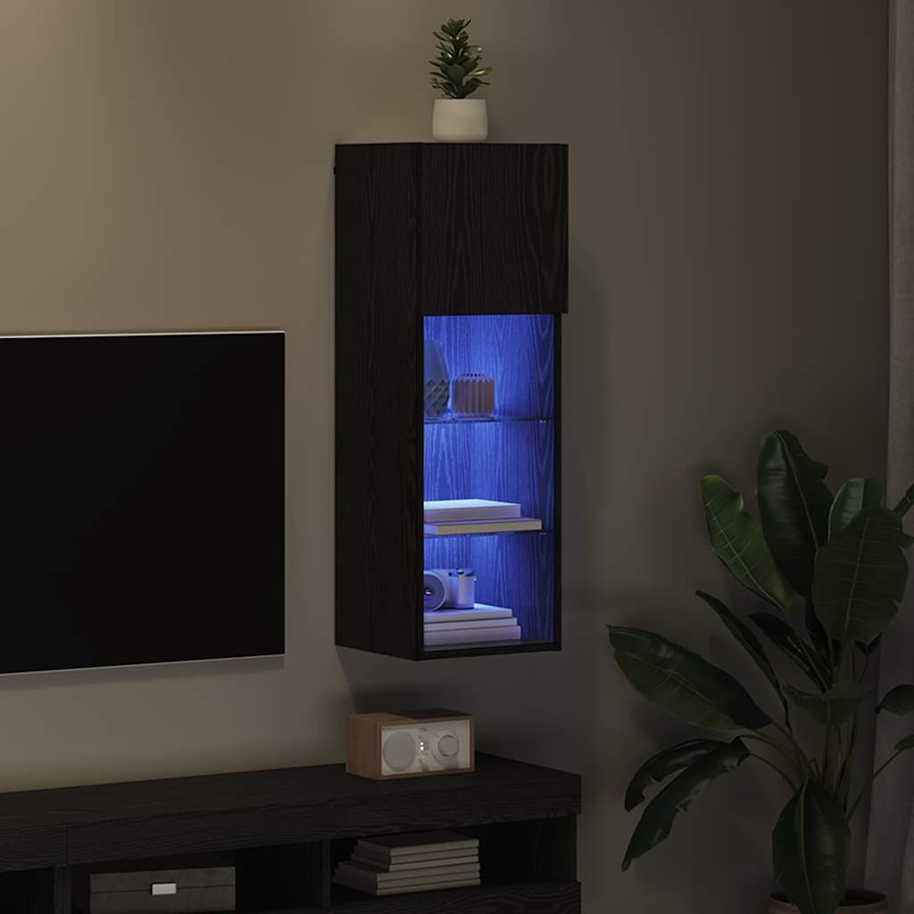 vidaXL Κρεμαστός θρανίο τηλεόρασης Μαύρη Οξυά 30,5 x 30 x 90 cm