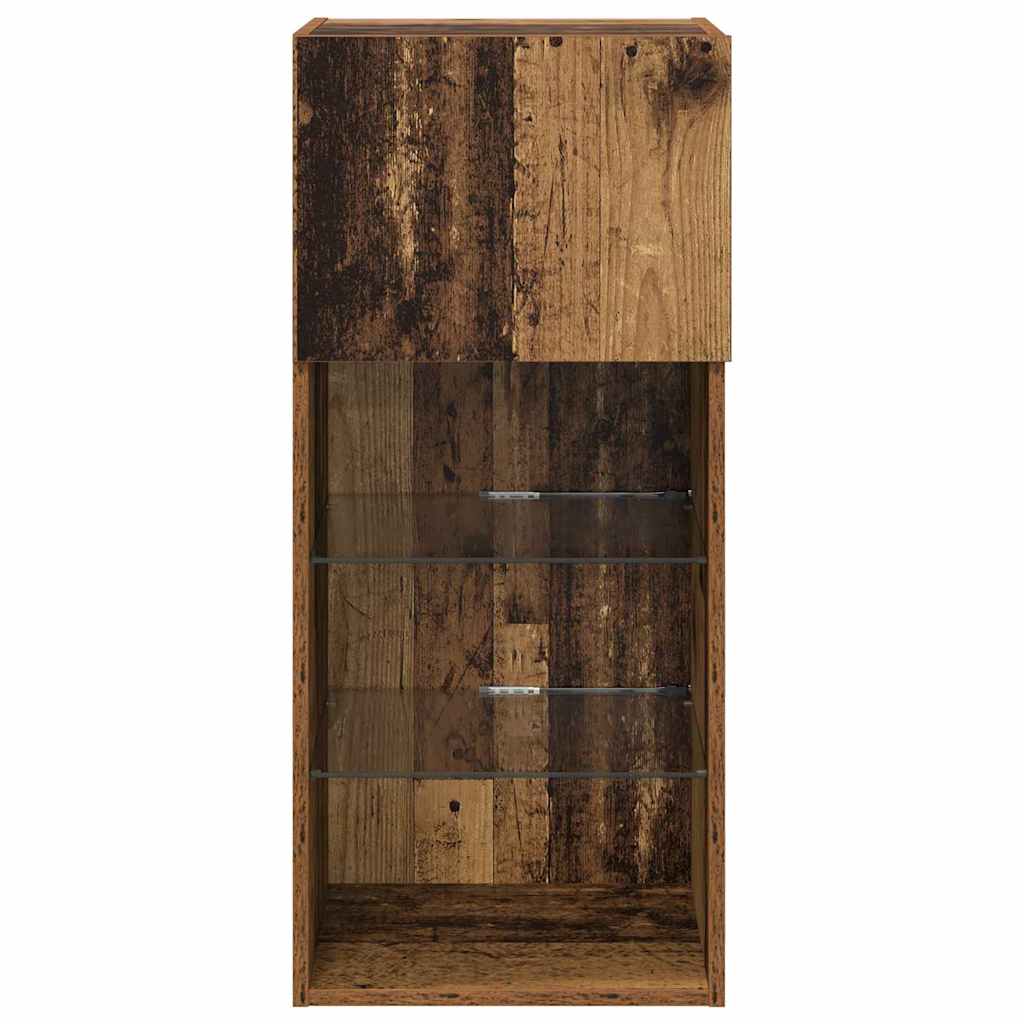 vidaXL Κρεμαστός θρανίο τηλεόρασης Παλιό ξύλο 40,5 x 30 x 90 εκ