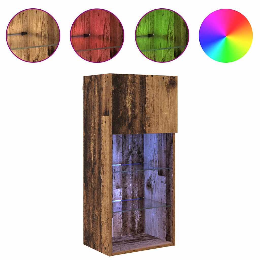 vidaXL Τοίχου ντουλάπες τηλεόρασης 2 pcs Παλιό ξύλο 40,5 x 30 x 90 εκ