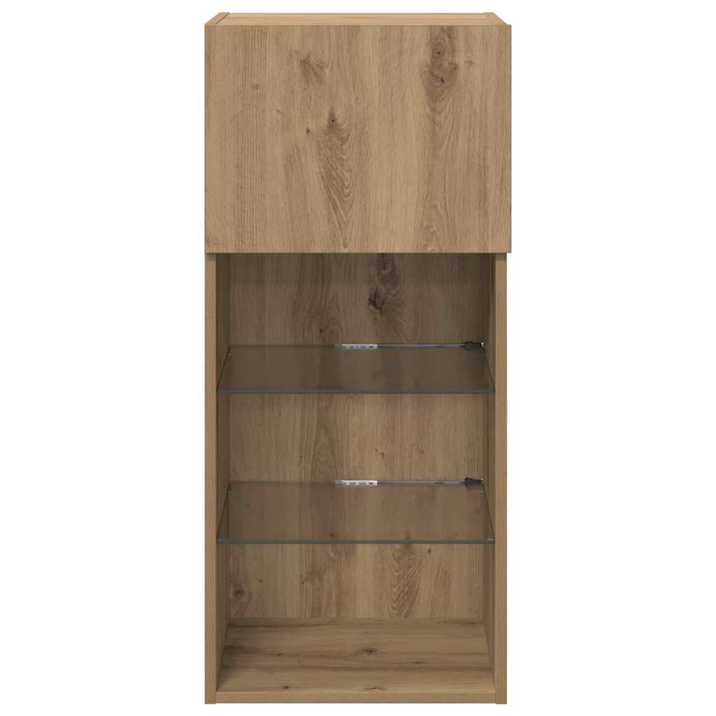 vidaXL Τοίχου ντουλάπες τηλεόρασης 2 pcs Artisan Oak 40,5 x 30 x 90 εκ