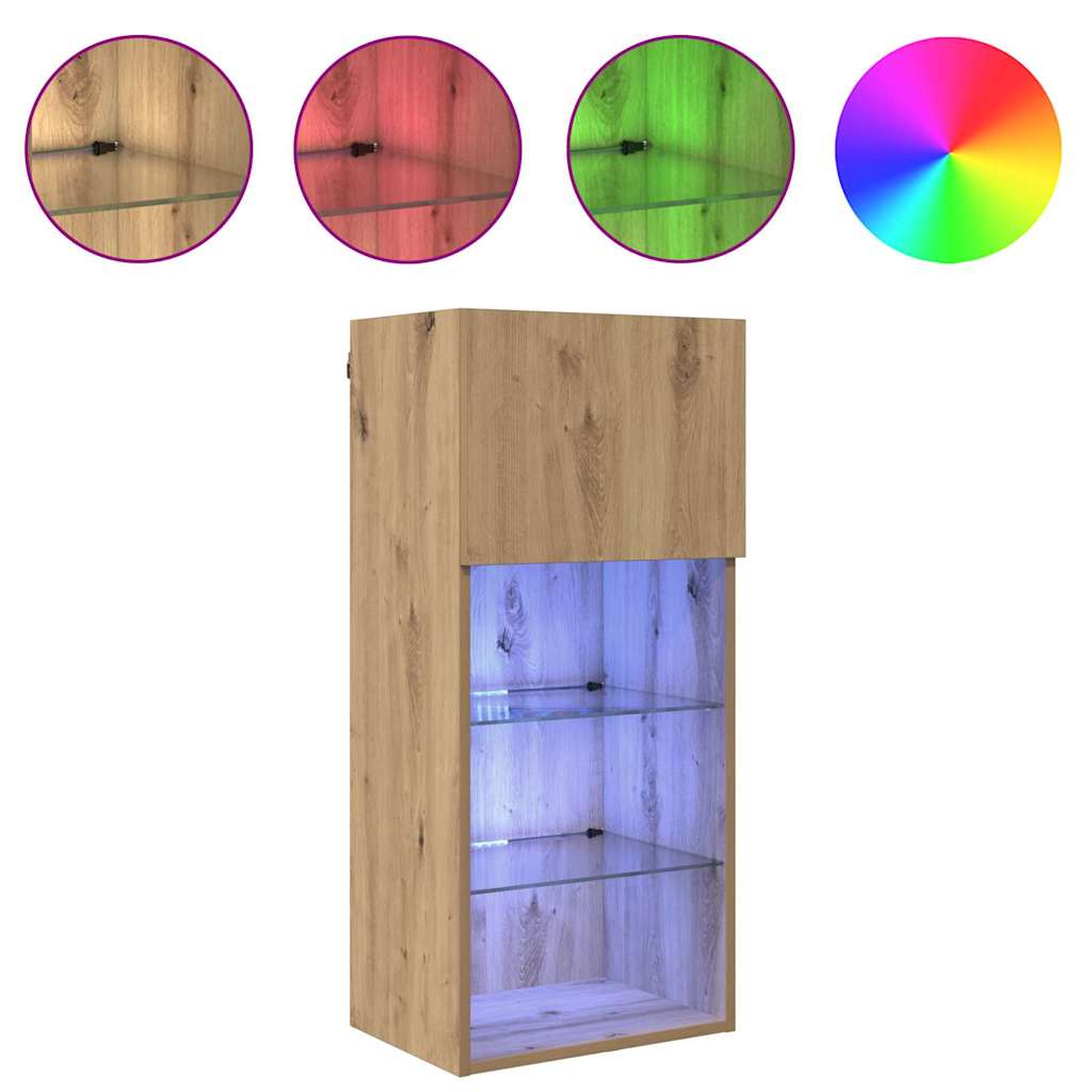 vidaXL Τοίχου ντουλάπες τηλεόρασης 2 pcs Artisan Oak 40,5 x 30 x 90 εκ