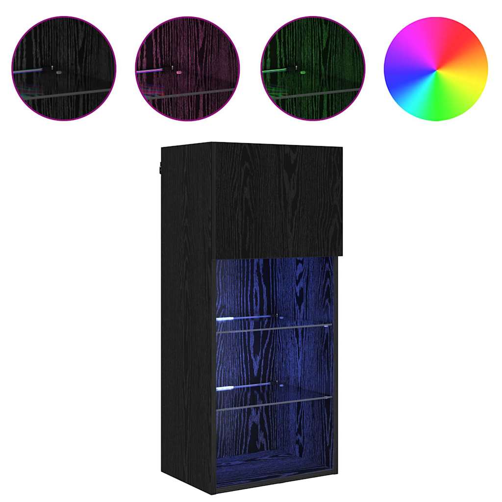 vidaXL Κρεμαστός θρανίο τηλεόρασης Μαύρη Οξυά 40,5 x 30 x 90 εκ