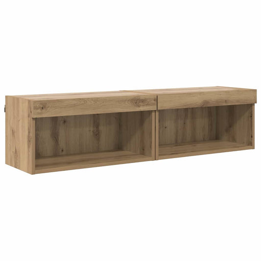 vidaXL Έπιπλα τηλεόρασης Επιτοίχιο 2 pcs Artisan Oak 60 x 30 x 30 cm