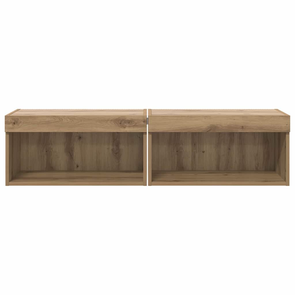vidaXL Έπιπλα τηλεόρασης Επιτοίχιο 2 pcs Artisan Oak 60 x 30 x 30 cm