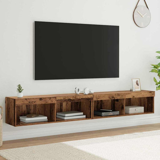 vidaXL Βάσεις τηλεόρασης Panama 2 pcs Παλιό ξύλο 100 x 30 x 30 cm
