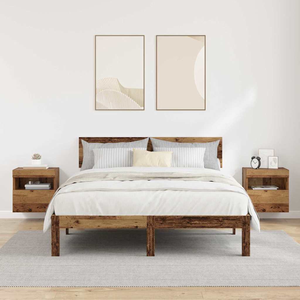 vidaXL Βάσεις τηλεόρασης Επιτοίχιο 2 pcs Παλιό Ξύλο 40 x 30 x 40 εκ