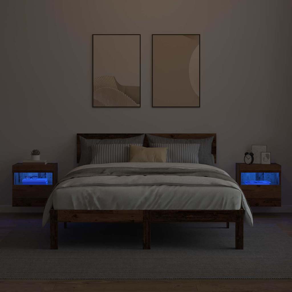 vidaXL Βάσεις τηλεόρασης Επιτοίχιο 2 pcs Παλιό Ξύλο 40 x 30 x 40 εκ