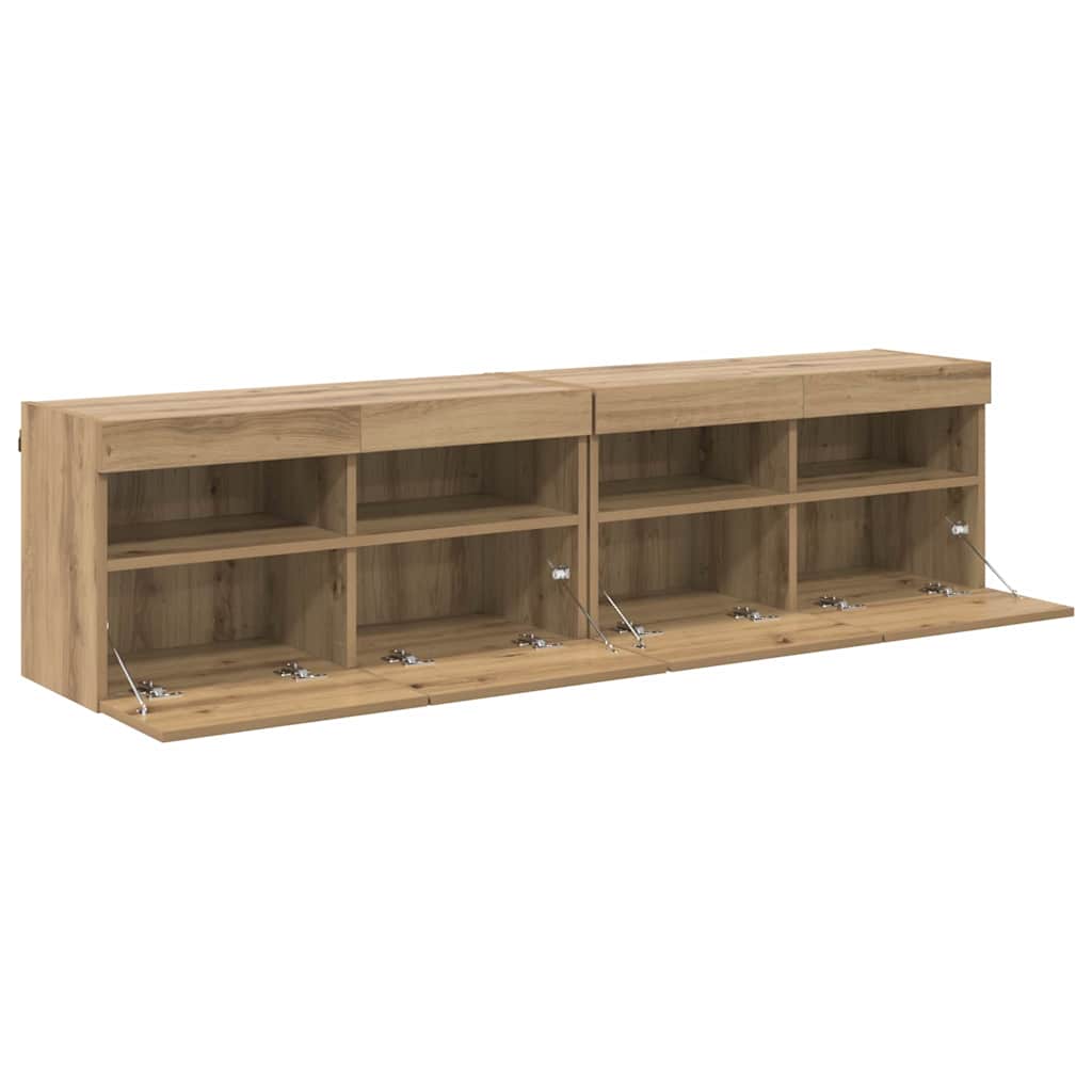 vidaXL Βάσεις τηλεόρασης Επιτοίχιο 2 pcs Artisan Oak 80 x 30 x 40 εκ