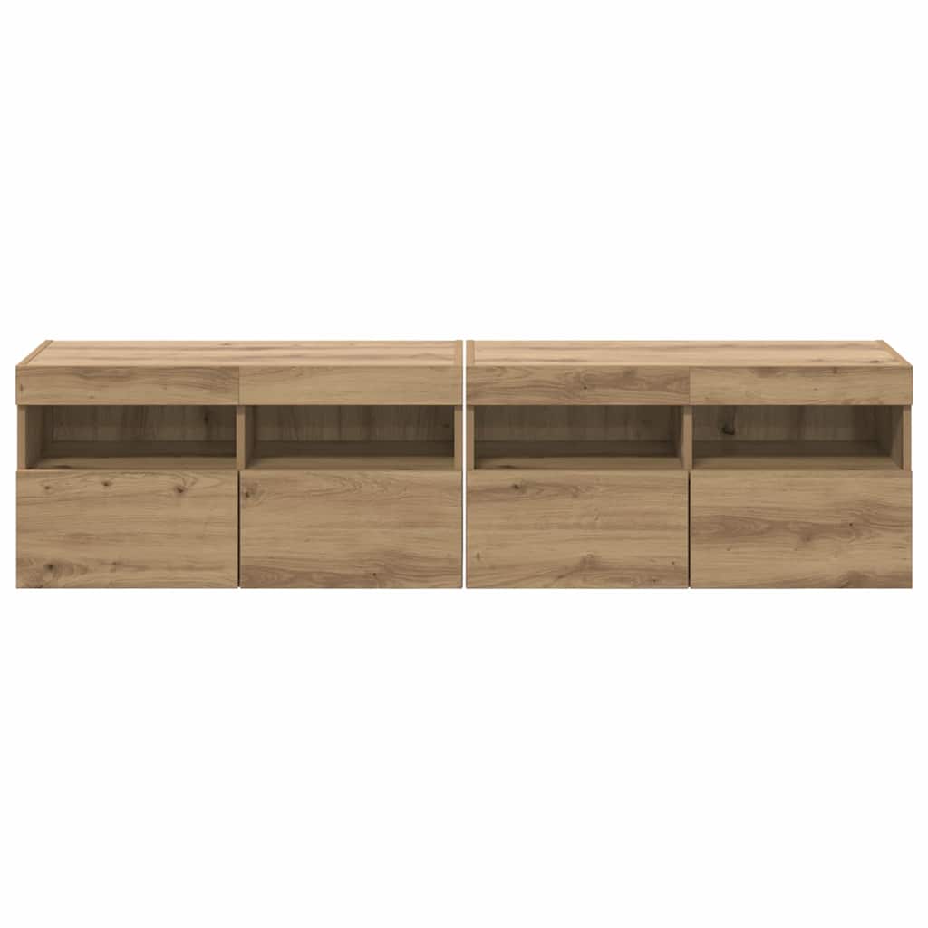 vidaXL Βάσεις τηλεόρασης Επιτοίχιο 2 pcs Artisan Oak 80 x 30 x 40 εκ