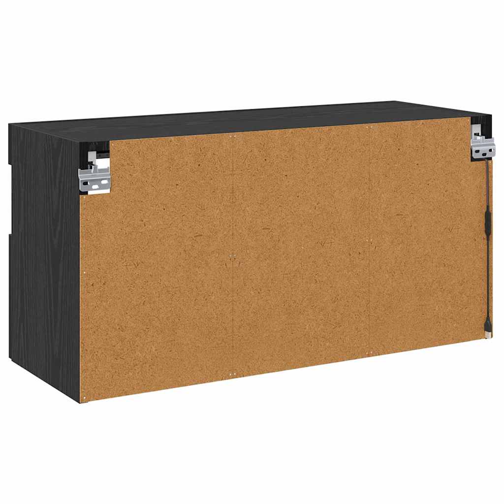 vidaXL Ντουλάπι Τηλεόρασης Τοίχου Επιτοίχιο Μαύρη Οξυά 80 x 30 x 40 εκ