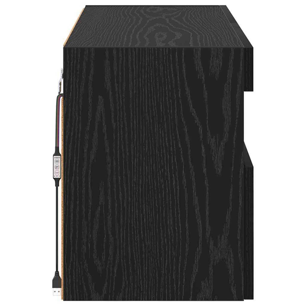 vidaXL Ντουλάπι Τηλεόρασης Τοίχου Μαύρη Οξυά 100 x 30 x 40 εκ