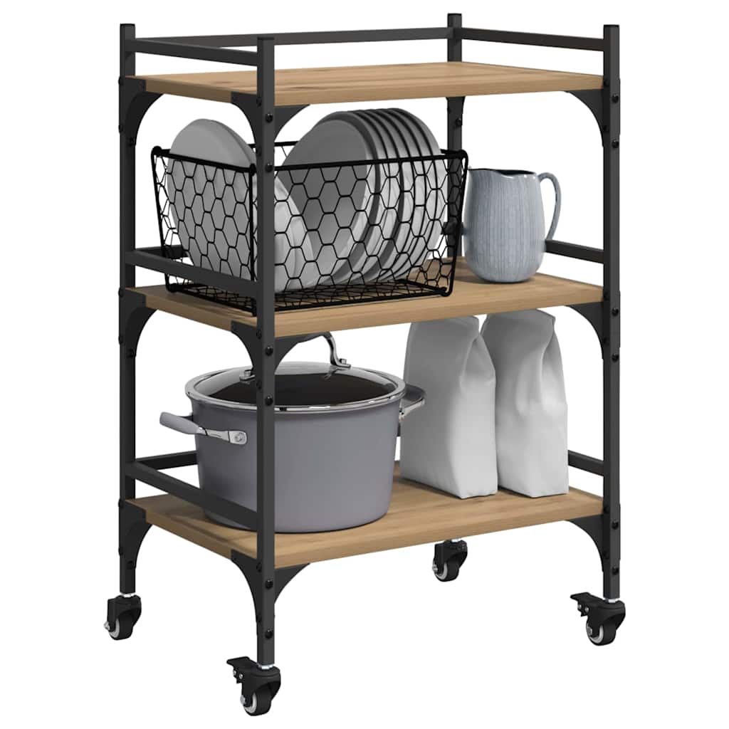 vidaXL Καρότσι Κουζίνας Artisan Oak 50 x 35 x 75.5 εκ