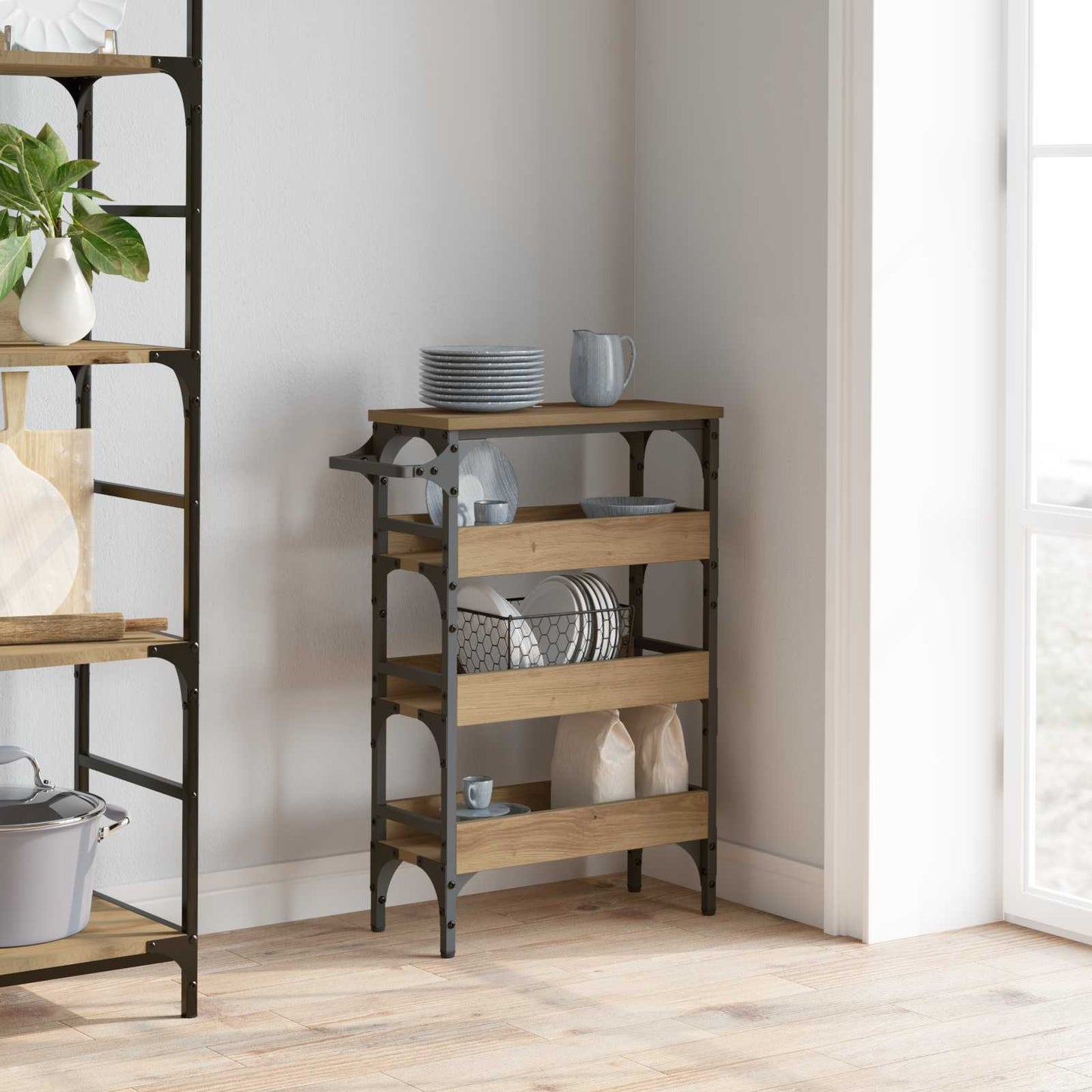 vidaXL Καρότσι Κουζίνας Artisan Oak 53 x 20 x 76 εκ.