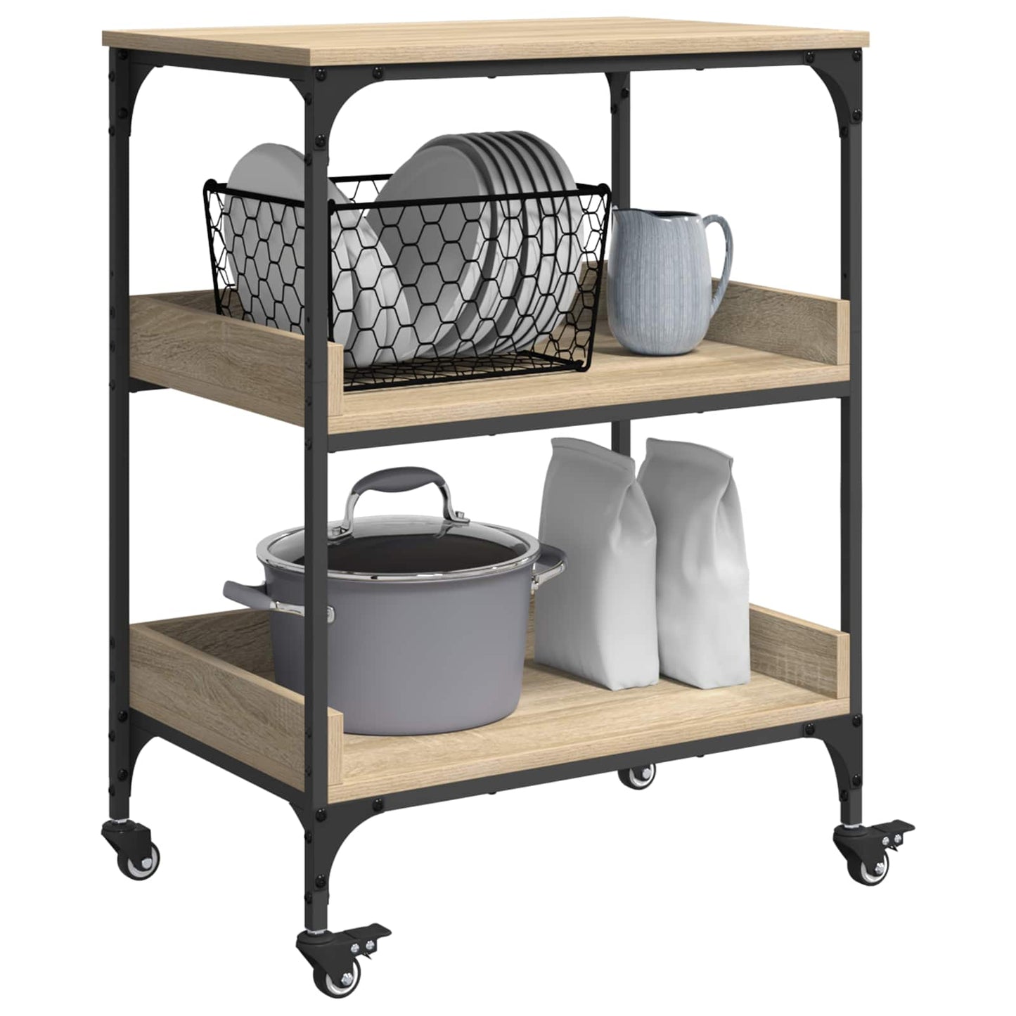 vidaXL Καρότσι Κουζίνας Δρύς Sonoma 60 x 41 x 80,5 εκ.