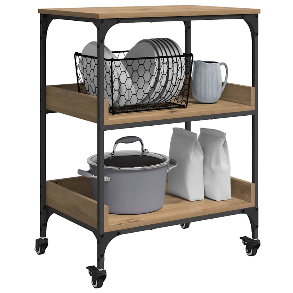 vidaXL Καρότσι Κουζίνας Artisan Oak 60 x 41 x 80.5 εκ.