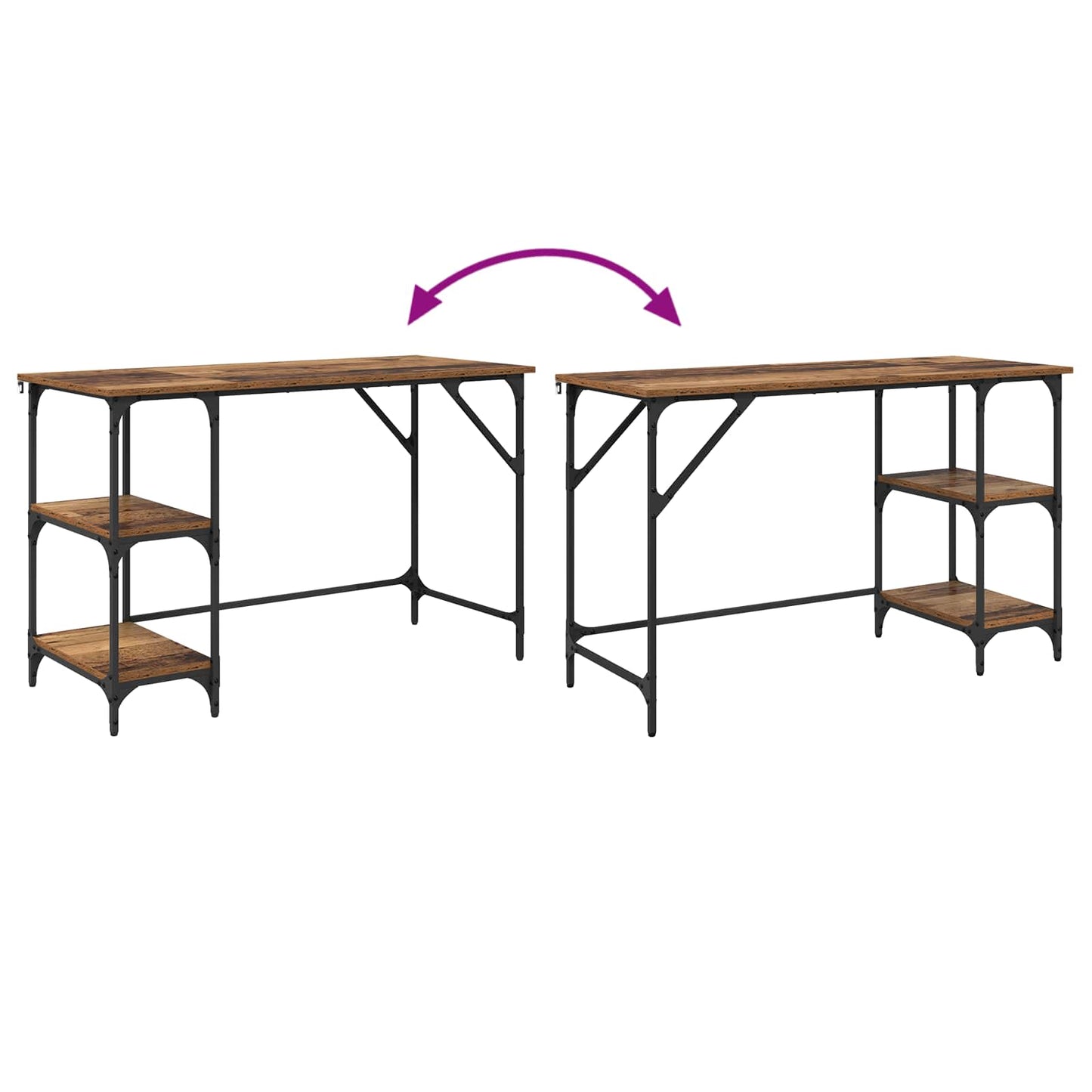 vidaXL Γραφείο Παλιό Ξύλο 120 x 50 x 75 cm Επεξεργασμένο Ξύλο