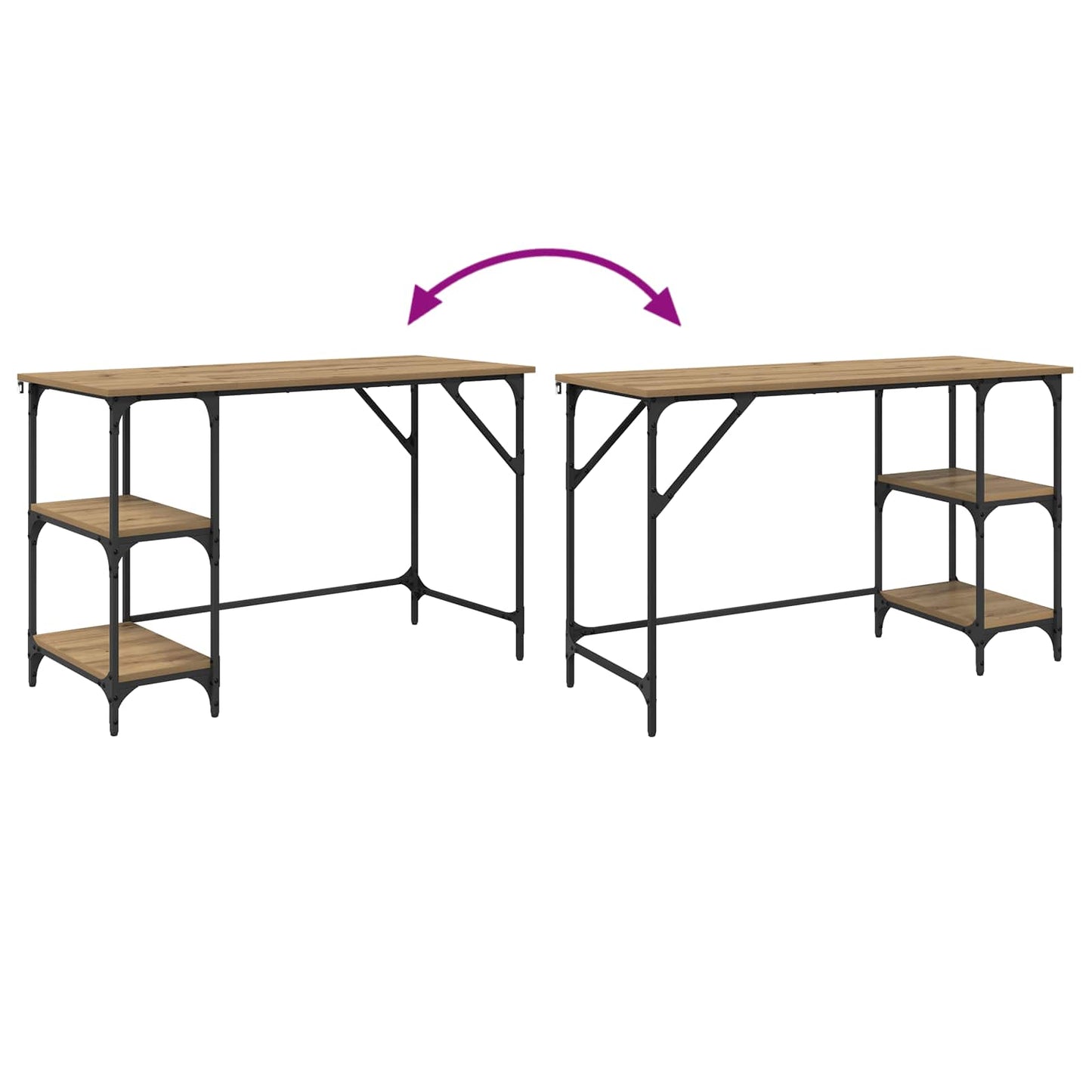 vidaXL Γραφείο Artisan Oak 120 x 50 x 75 cm Επεξεργασμένο Ξύλο