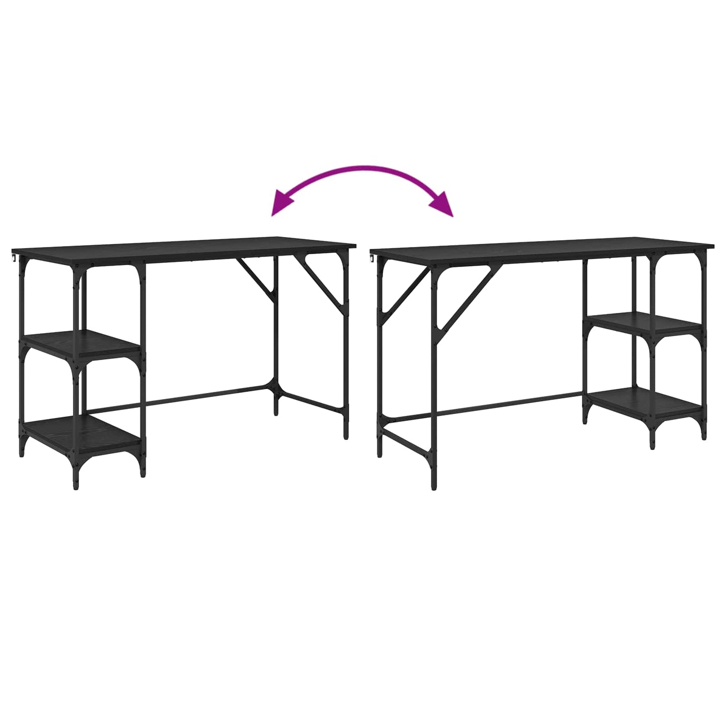 vidaXL Γραφείο Μαύρη Οξυά 120 x 50 x 75 cm Επεξεργασμένο Ξύλο
