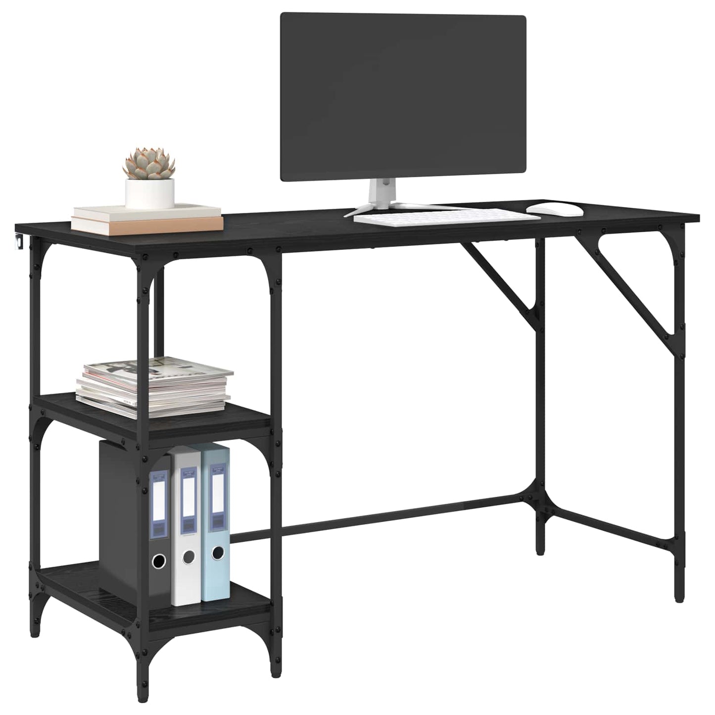 vidaXL Γραφείο Μαύρη Οξυά 120 x 50 x 75 cm Επεξεργασμένο Ξύλο
