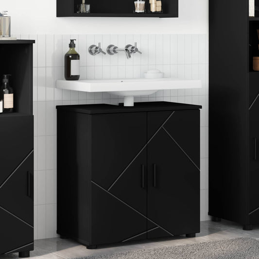 vidaXL Ντουλάπι Μπάνιου Μαύρο 61 x 35 x 64 εκ.