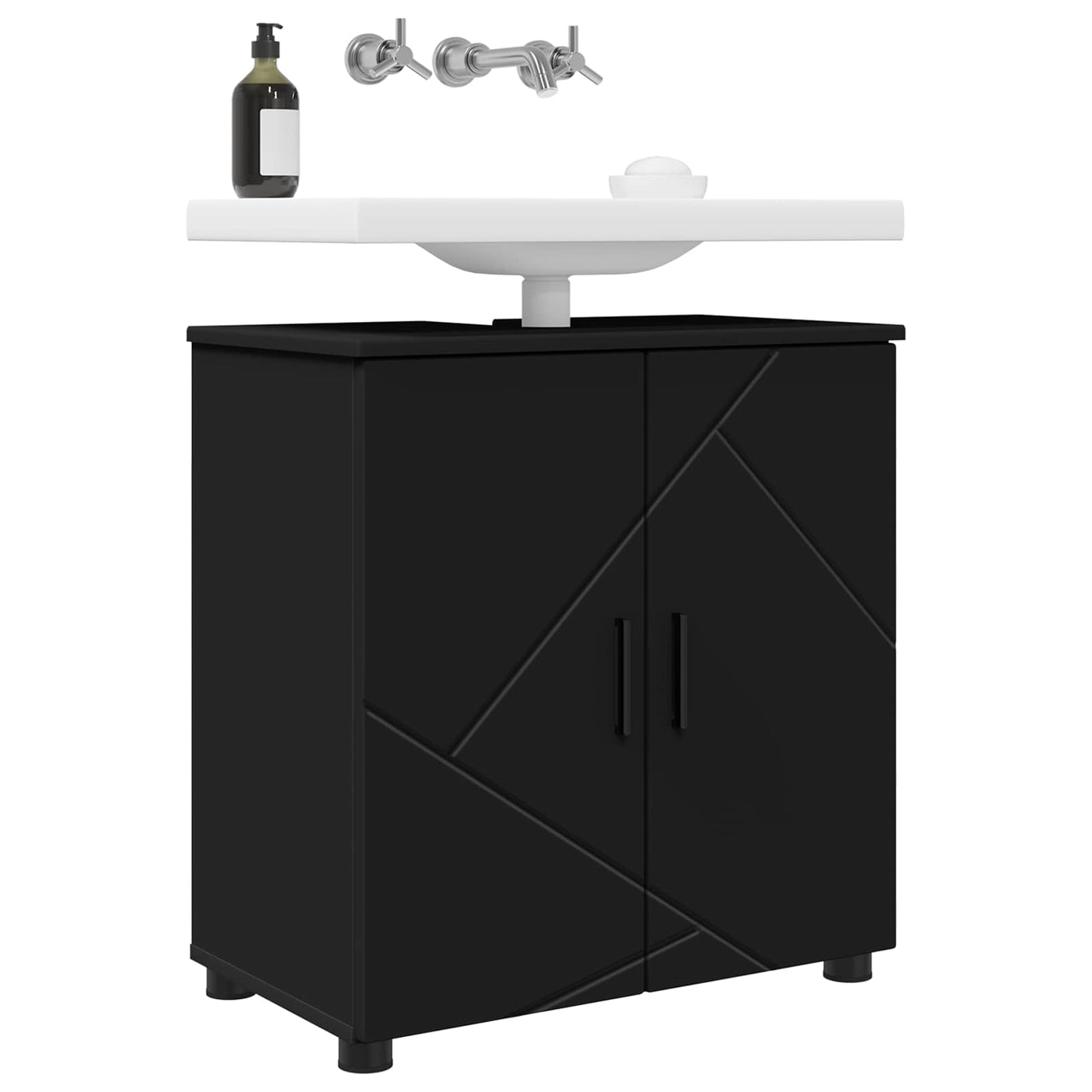 vidaXL Ντουλάπι Μπάνιου Μαύρο 61 x 35 x 64 εκ.