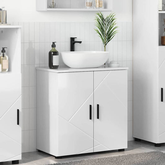 vidaXL Ντουλάπι Μπάνιου Υψηλής γυαλάδας λευκό 61 x 35 x 64 εκ.