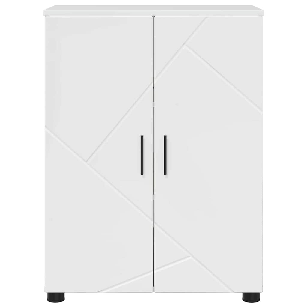 vidaXL Ντουλάπι Μπάνιου με ράφι Γυαλιστερό λευκό 60 x 35 x 80 εκ