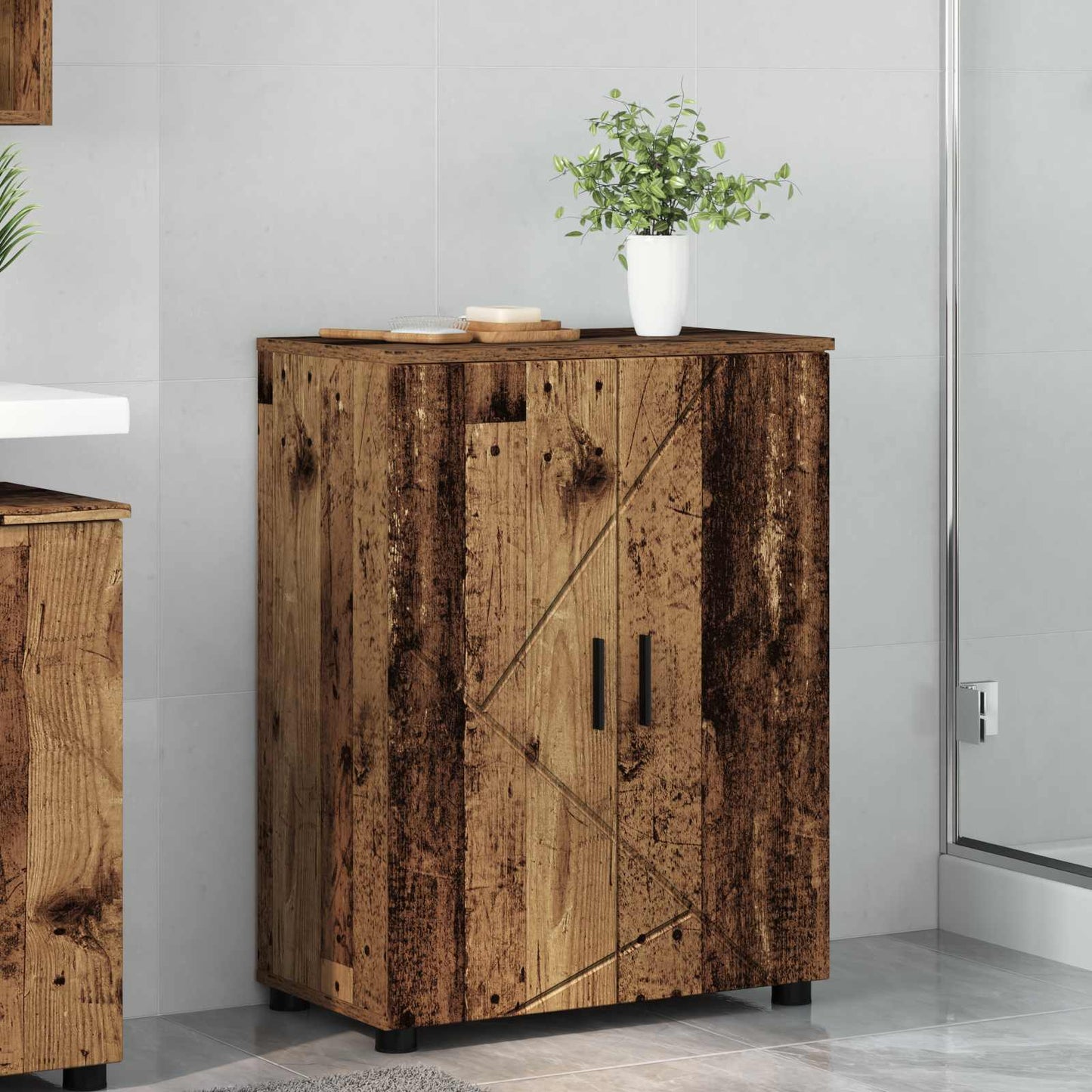 vidaXL Ντουλάπι Μπάνιου Παλιό Ξύλο 60 x 35 x 80 εκ