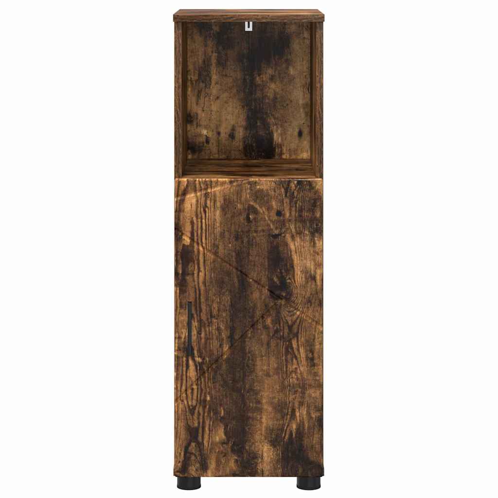 vidaXL Ντουλάπι Μπάνιου με αποθήκευση Καπνιστό Δρύς 30 x 35 x 95 εκ