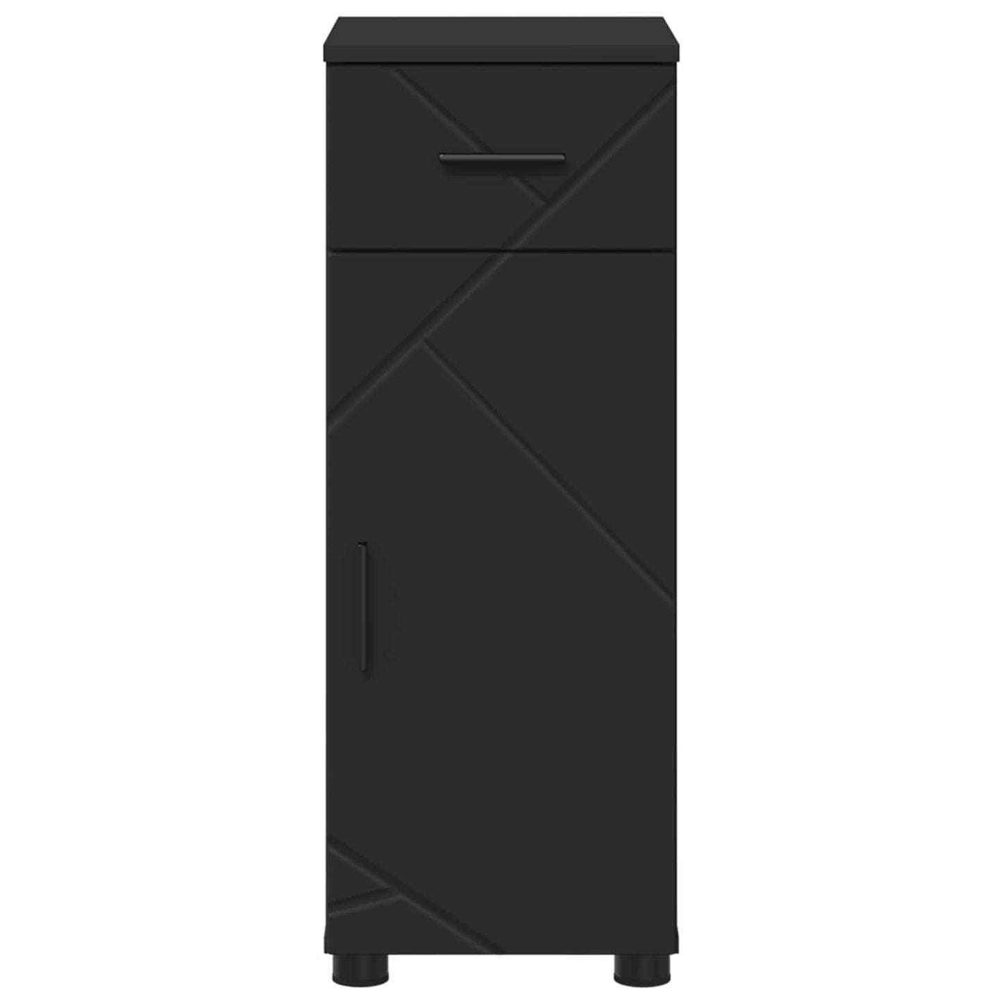 vidaXL Ντουλάπι Μπάνιου Μαύρο 30 x 35 x 80 εκ