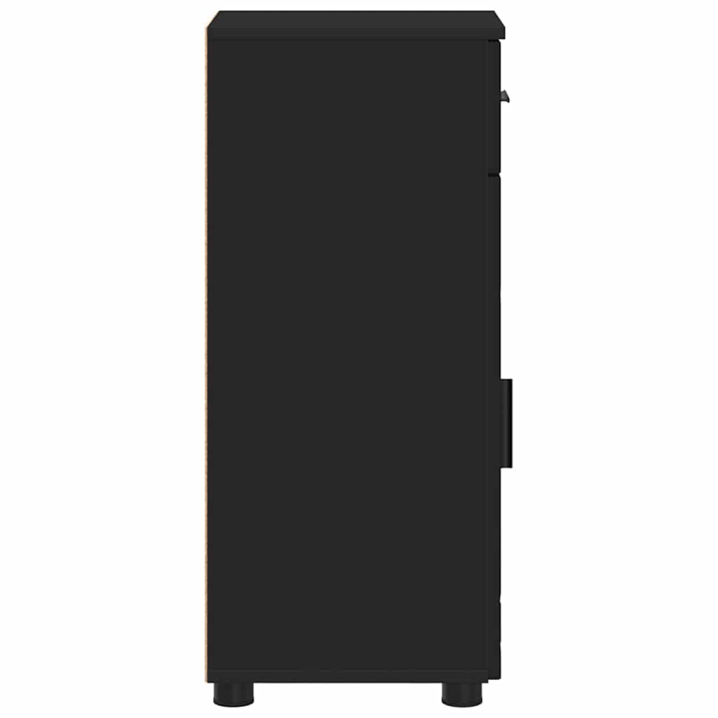 vidaXL Ντουλάπι Μπάνιου με συρτάρι με αποθήκευση Μαύρο 30 x 35 x 80 εκ