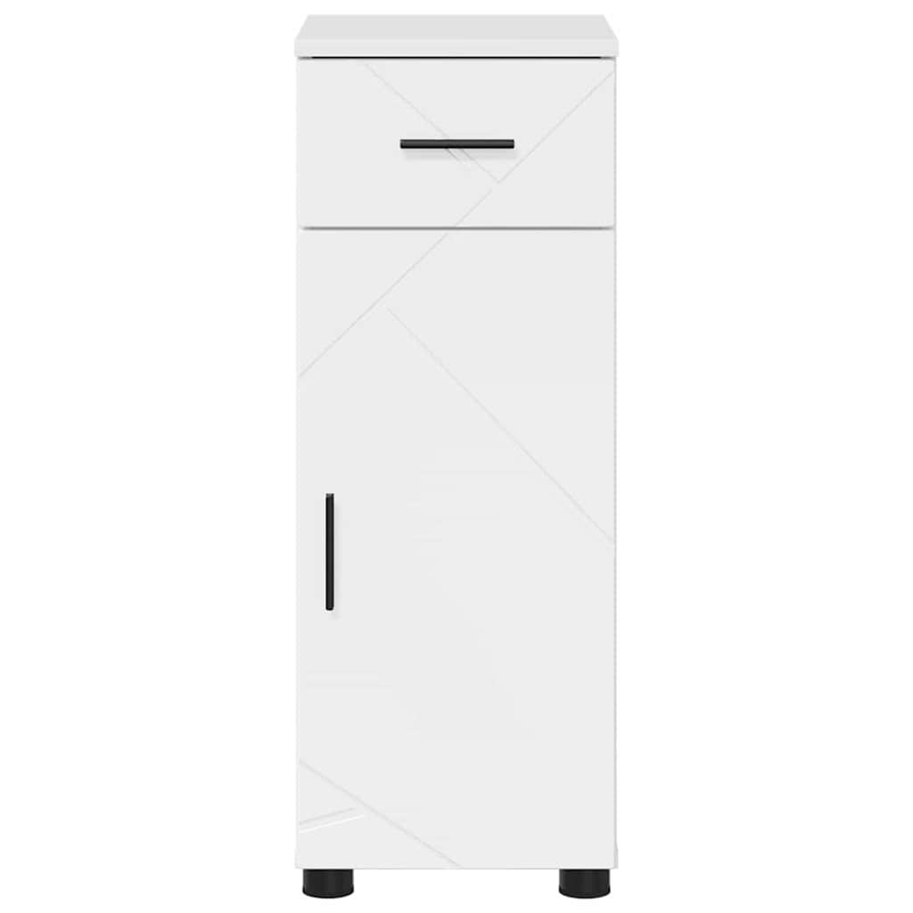 vidaXL Ντουλάπι Μπάνιου με πόρτα Υψηλής γυαλάδας λευκό 30 x 35 x 80 εκ