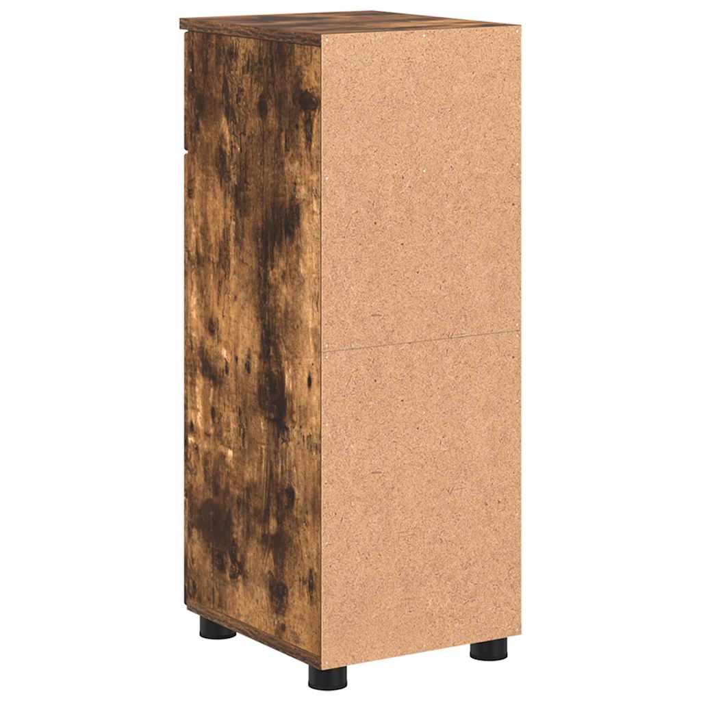 vidaXL Ντουλάπι Μπάνιου με συρτάρι Καπνιστό Δρύς 30 x 35 x 80 εκ