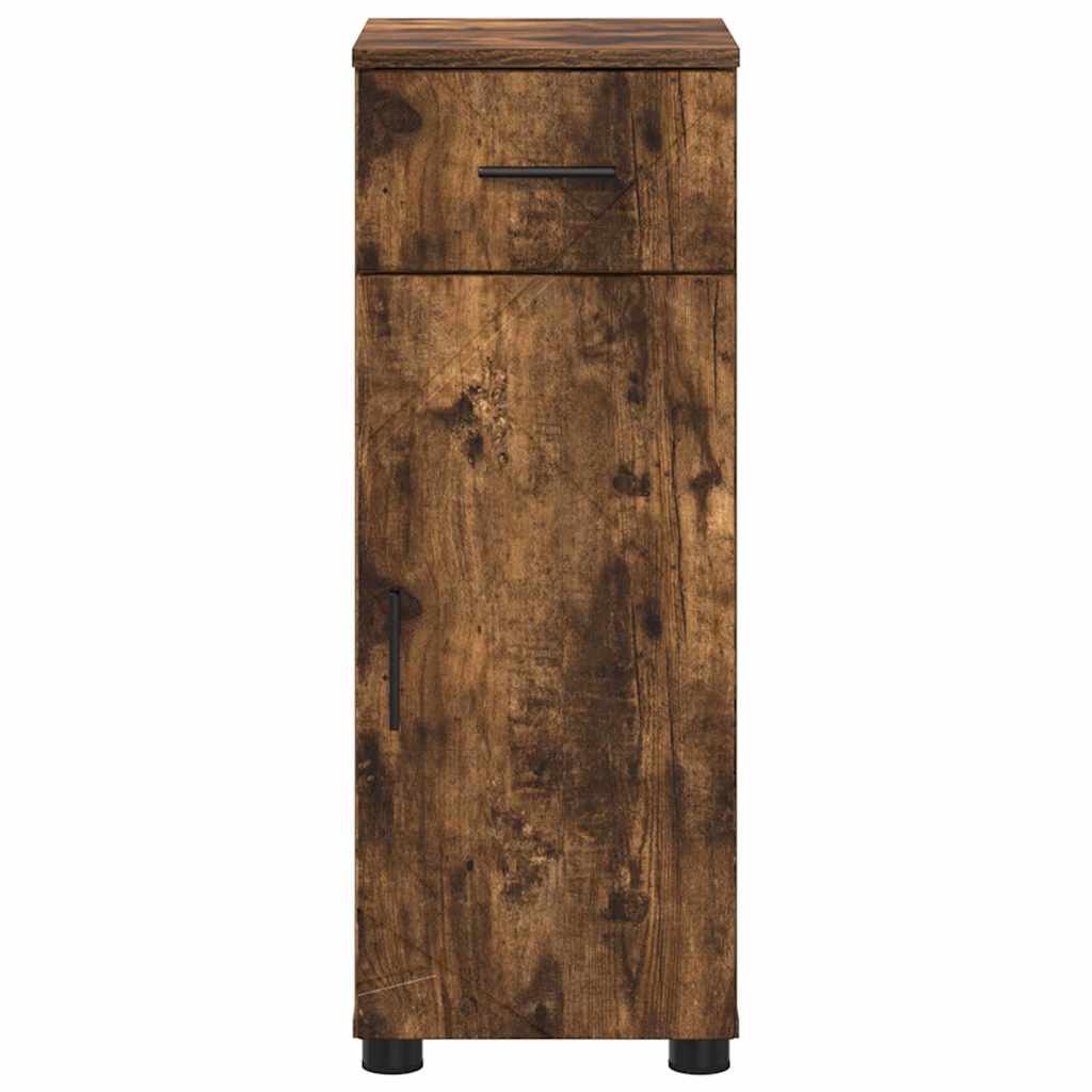 vidaXL Ντουλάπι Μπάνιου με συρτάρι Καπνιστό Δρύς 30 x 35 x 80 εκ