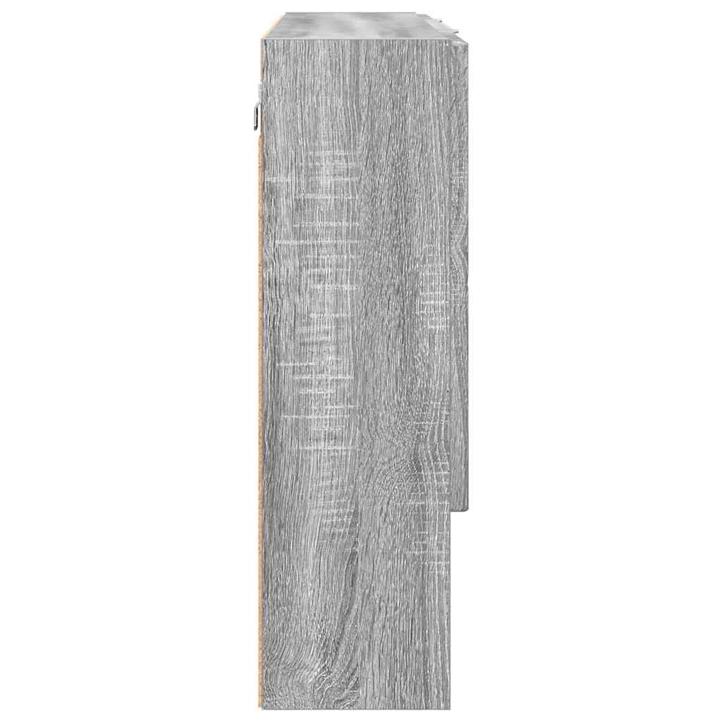 vidaXL Ντουλάπα Καθρέφτη Επιτοίχιο Γκρίζο Σονομα 80 x 17 x 55 εκ