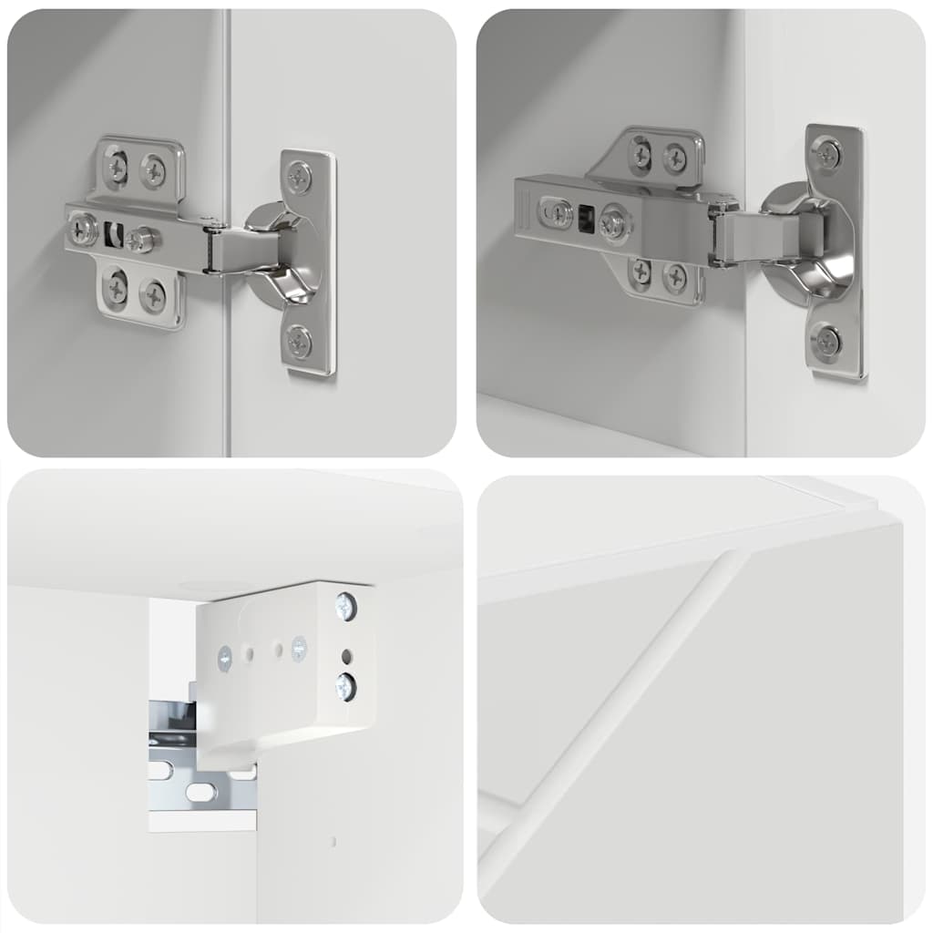 vidaXL Ντουλάπα Καθρέφτη Λευκό 59 x 17 x 55 cm Επεξεργασμένο ξύλο