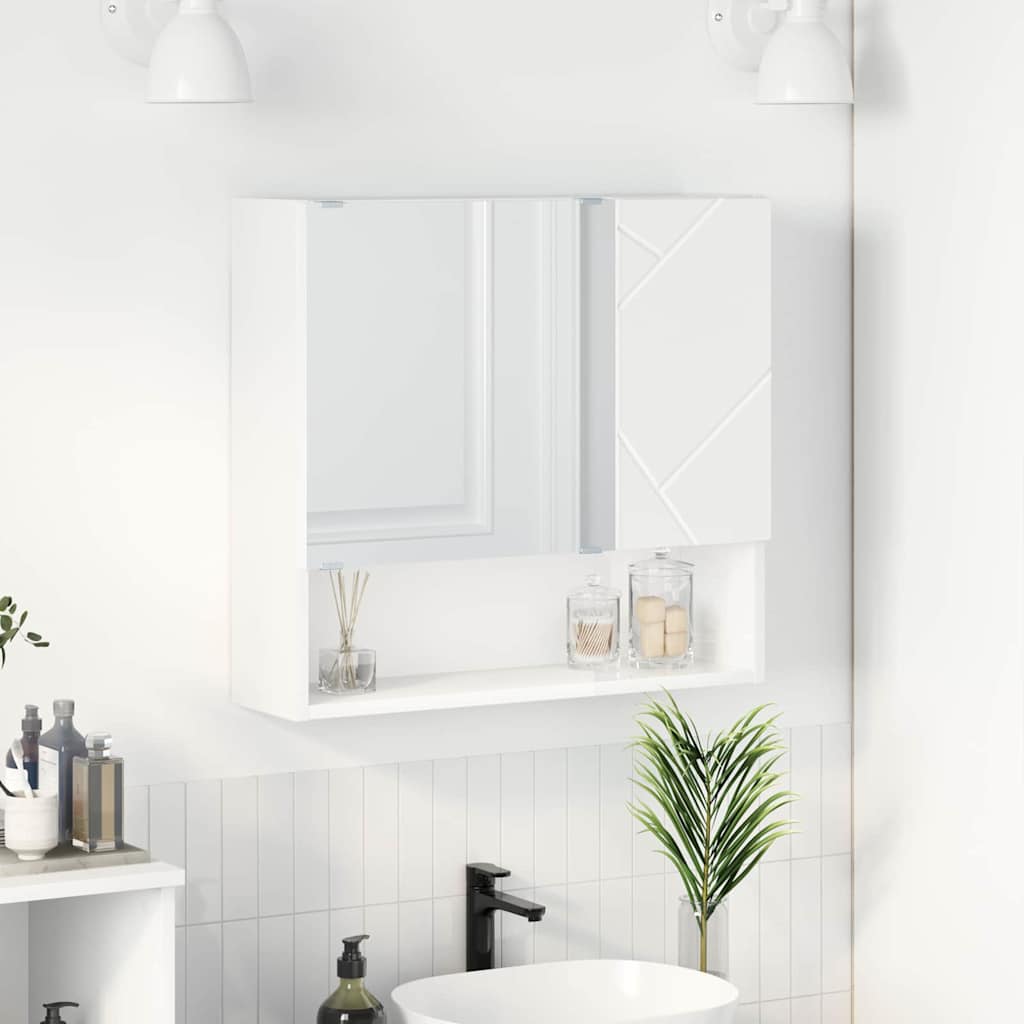vidaXL Ντουλάπα Καθρέφτη Λευκό 59 x 17 x 55 cm Επεξεργασμένο ξύλο