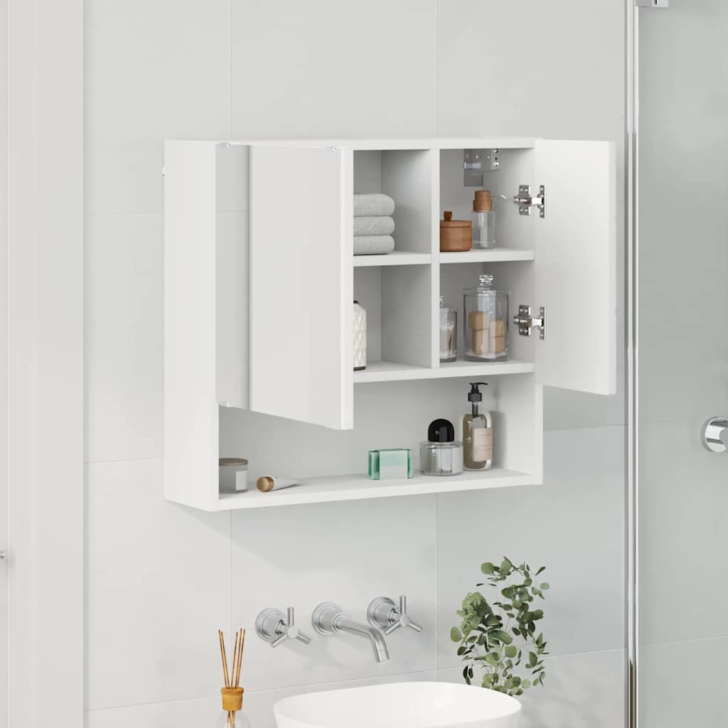 vidaXL Ντουλάπα Καθρέφτη Λευκό 59 x 17 x 55 cm Επεξεργασμένο ξύλο