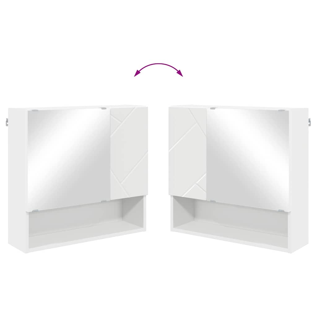 vidaXL Ντουλάπα Καθρέφτη Λευκό 59 x 17 x 55 cm Επεξεργασμένο ξύλο