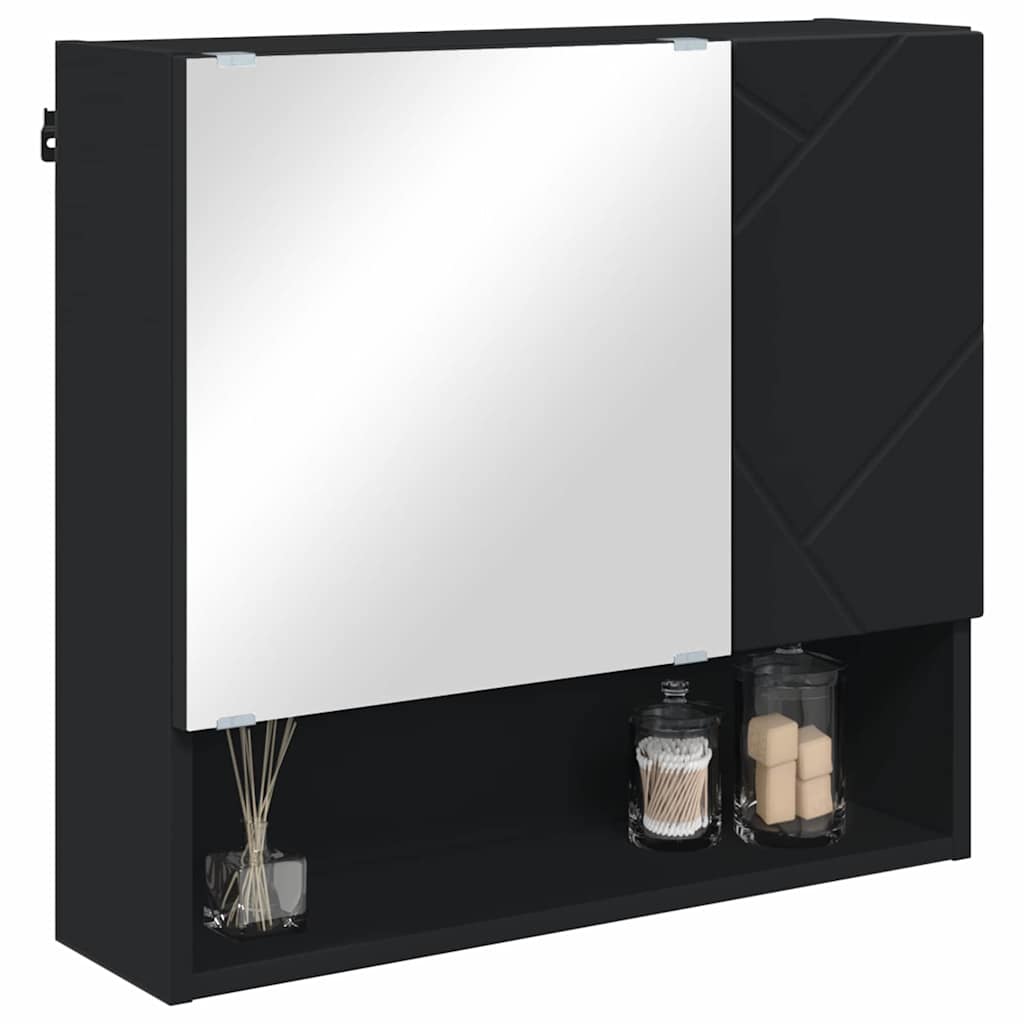 vidaXL Ντουλάπα Καθρέφτη Μαύρο 59 x 17 x 55 cm Επεξεργασμένο ξύλο