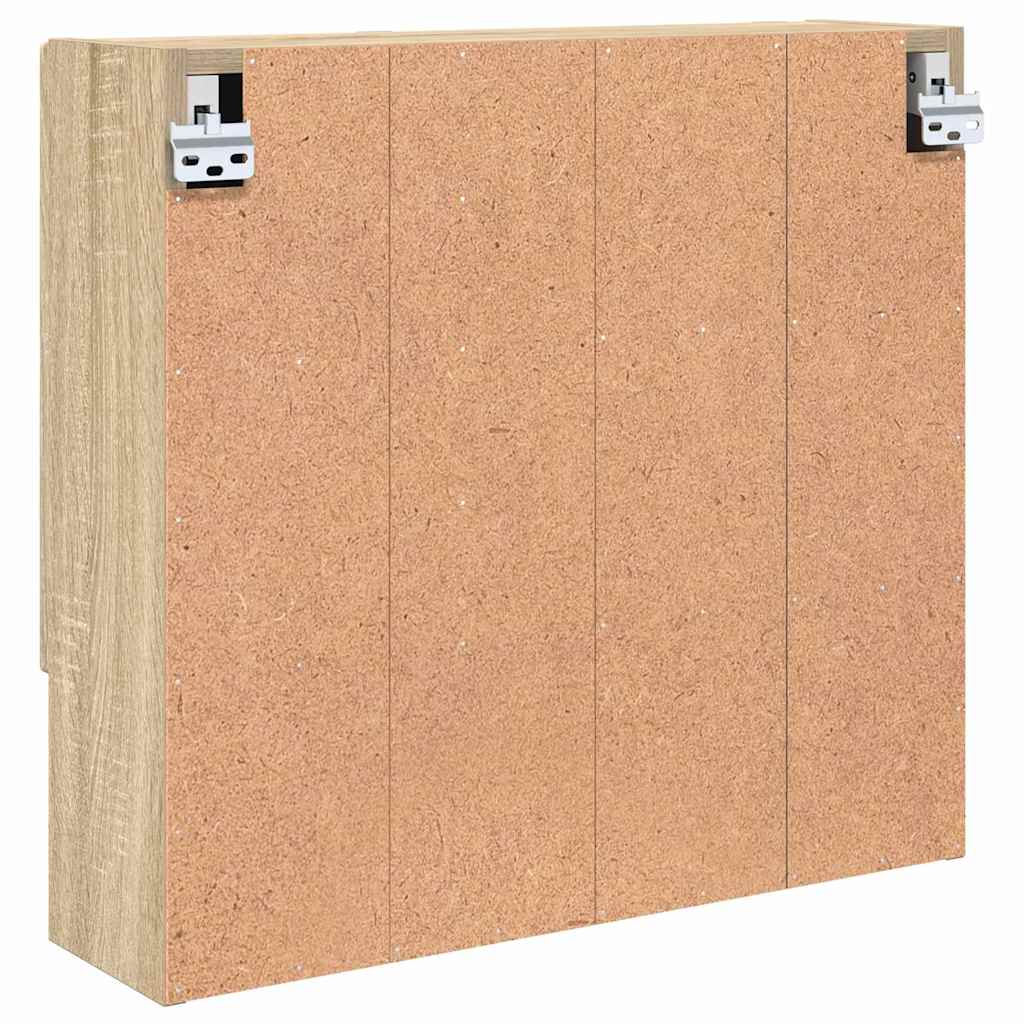 vidaXL Ντουλάπα Καθρέφτη με ράφι Επιτοίχιο Sonoma Δρυς 59 x 17 x 55 cm