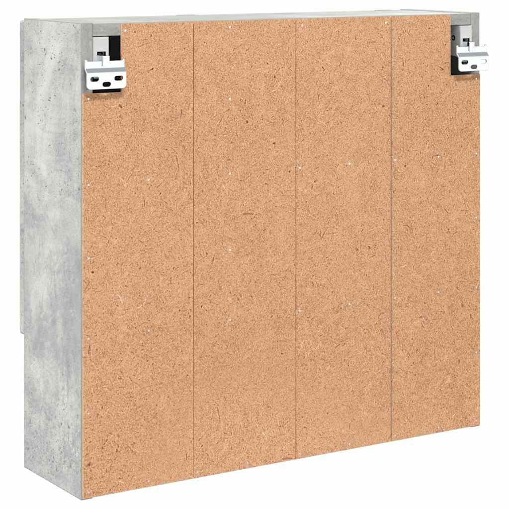 vidaXL Ντουλάπα Καθρέφτη με ράφι Γκρι σκυροδέματος 59 x 17 x 55 cm